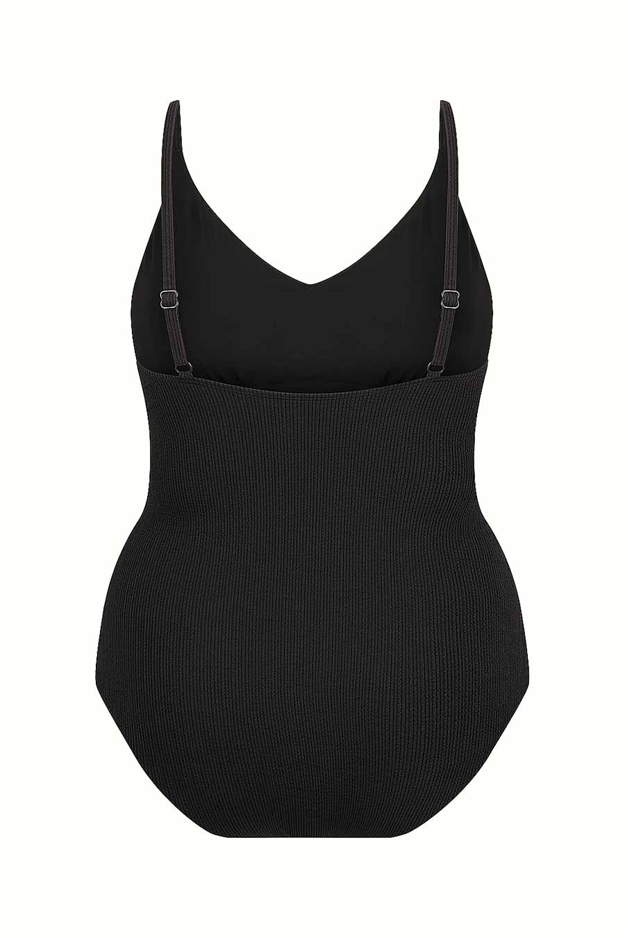 Coolum Core Support One Piece Swimsuit - Black Textured High Waist Bathing Suit for Women | Perfect for Beach, Pool, and Summer Vacations