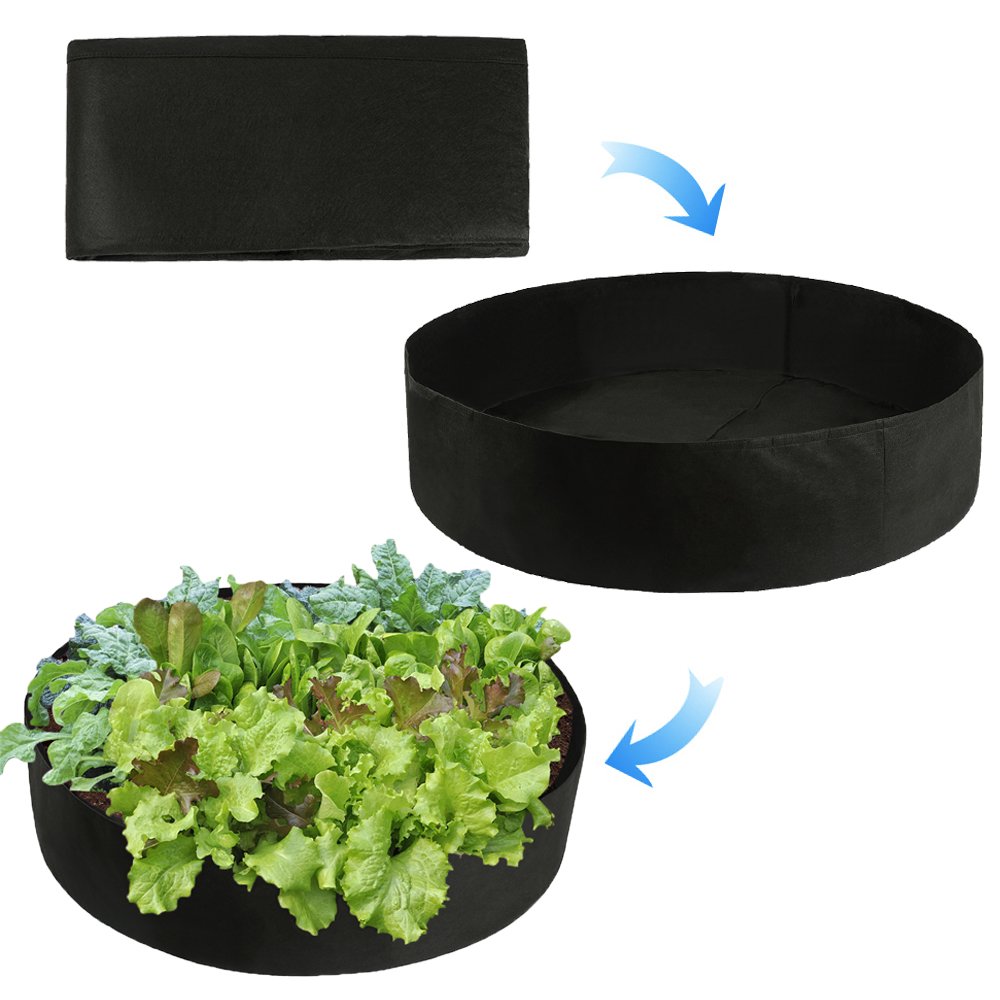 50 Gallon Round Fabric Grow Bag for Plants, Flowers & Vegetables - Breathable Garden Plant Bed, Raised Planting Container for Outdoor Gardening, Patio & Balcony