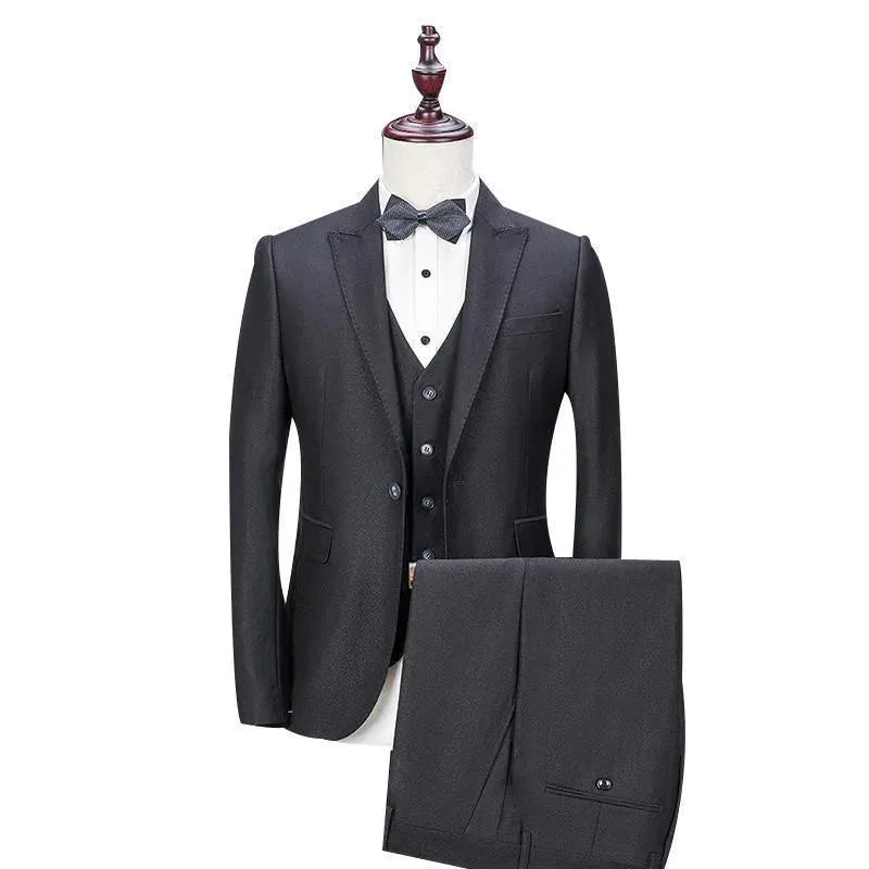Premium Men's Business Suit 3-Piece Set - Formal Office Wear, Wedding & Special Occasion Attire