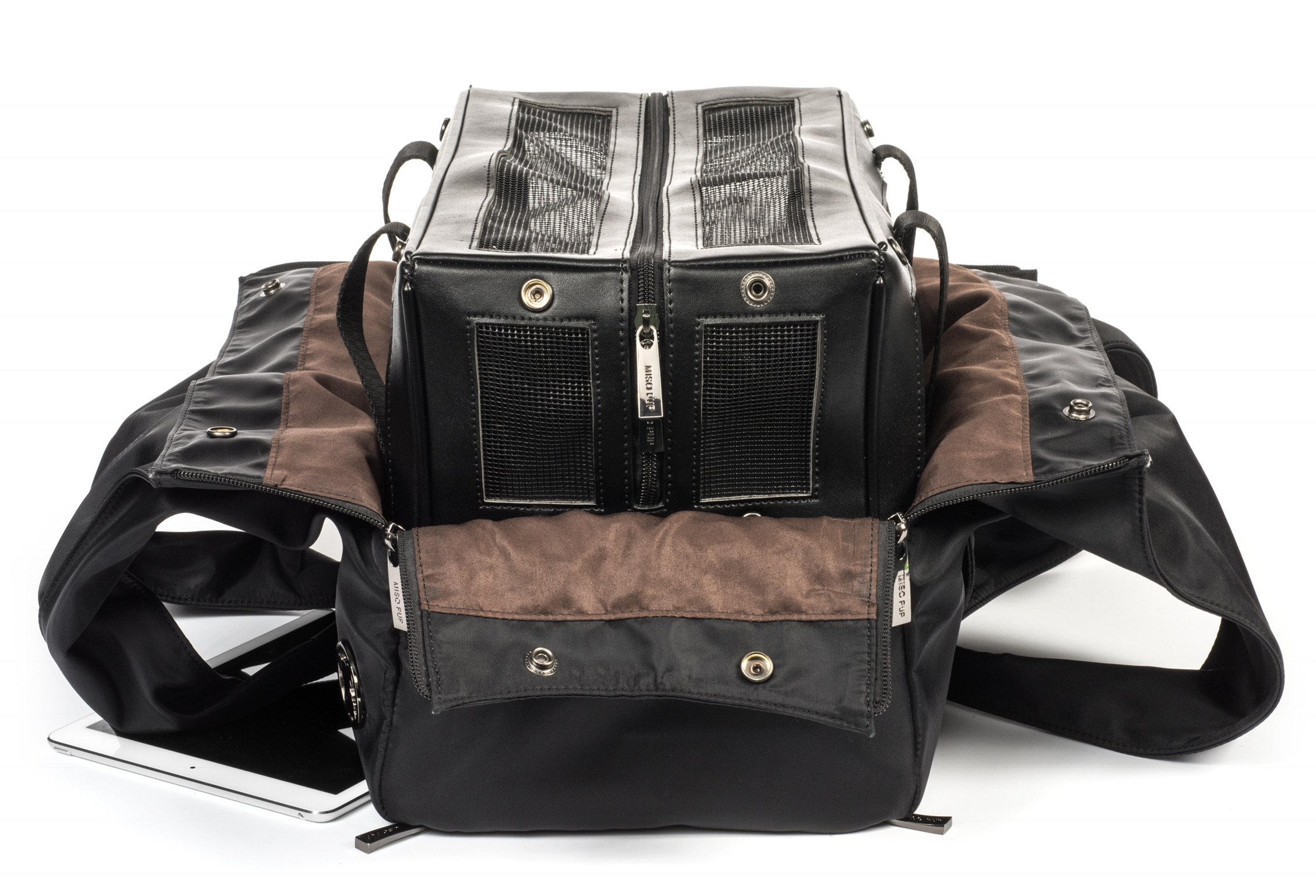 Black Sporty Tote with Interchangeable Airline Approved Pet Carrier - Multi-Pocket Design for Small Dogs (Base & Shell Tote) | Perfect for Travel, Shopping & Outdoor Adventures