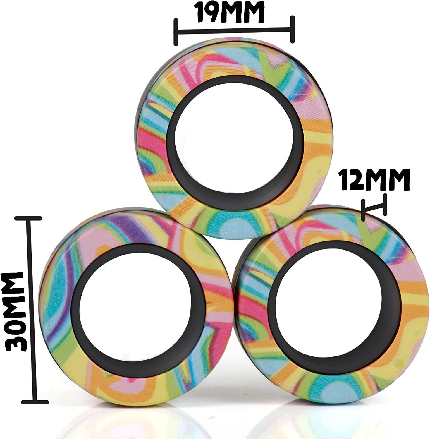 Steemjoey Magnetic Fidget Rings - Stress Relief & Anxiety Therapy Toys for ADHD, Adults & Kids - Perfect for Office, School & Travel - Fun Sensory Fidget Pack for Focus & Relaxation