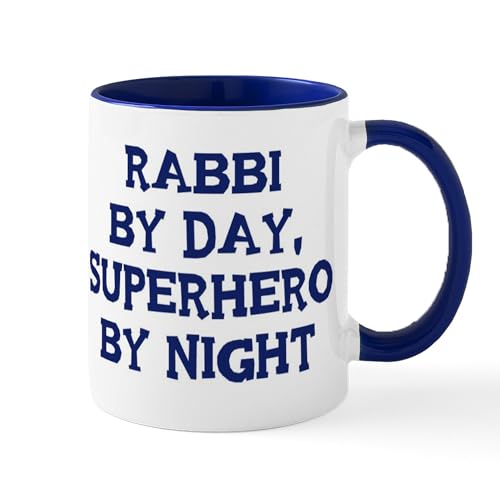 White/Navy Inside - Rabbi By Day Mug