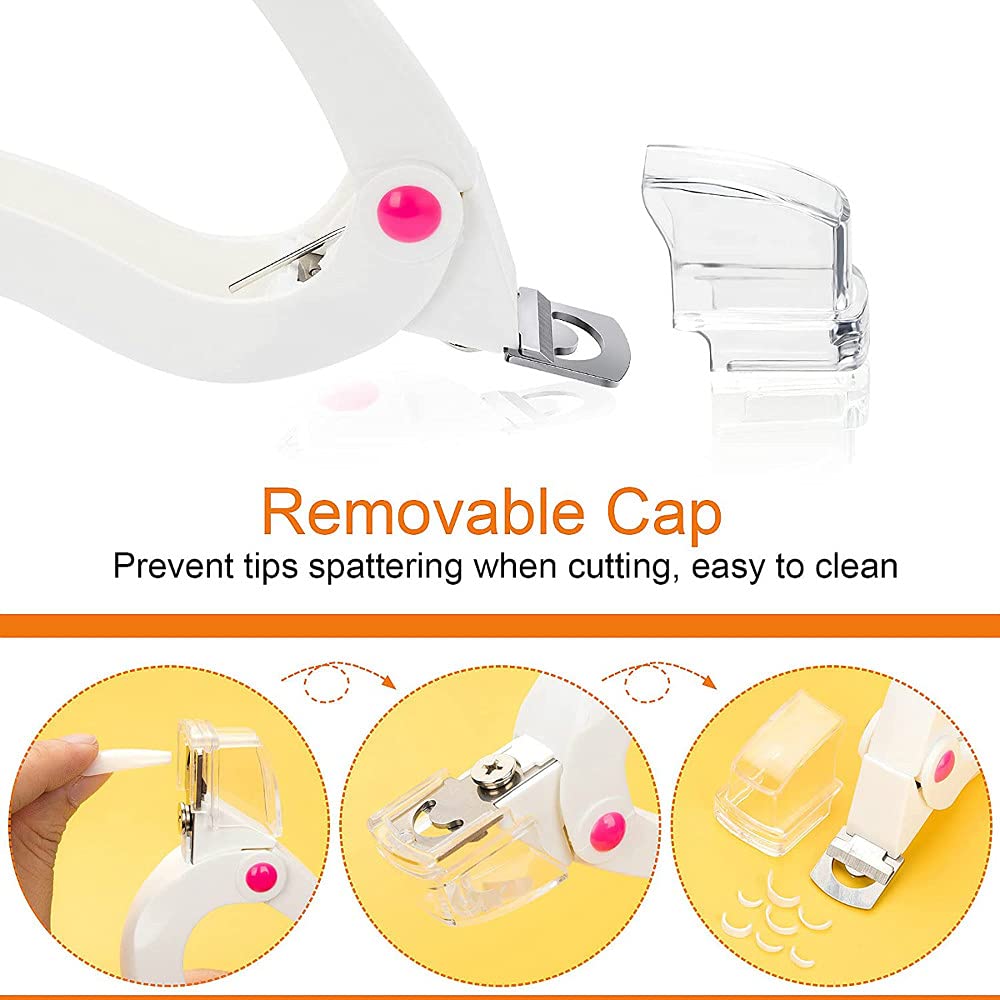 Professional Stainless Steel Nail Clipper for Acrylic & Gel Nails - Adjustable Fake Nail Trimmer with Comfort Grip - Perfect for Manicure, Nail Art & Salon Use at Home or Professional Settings