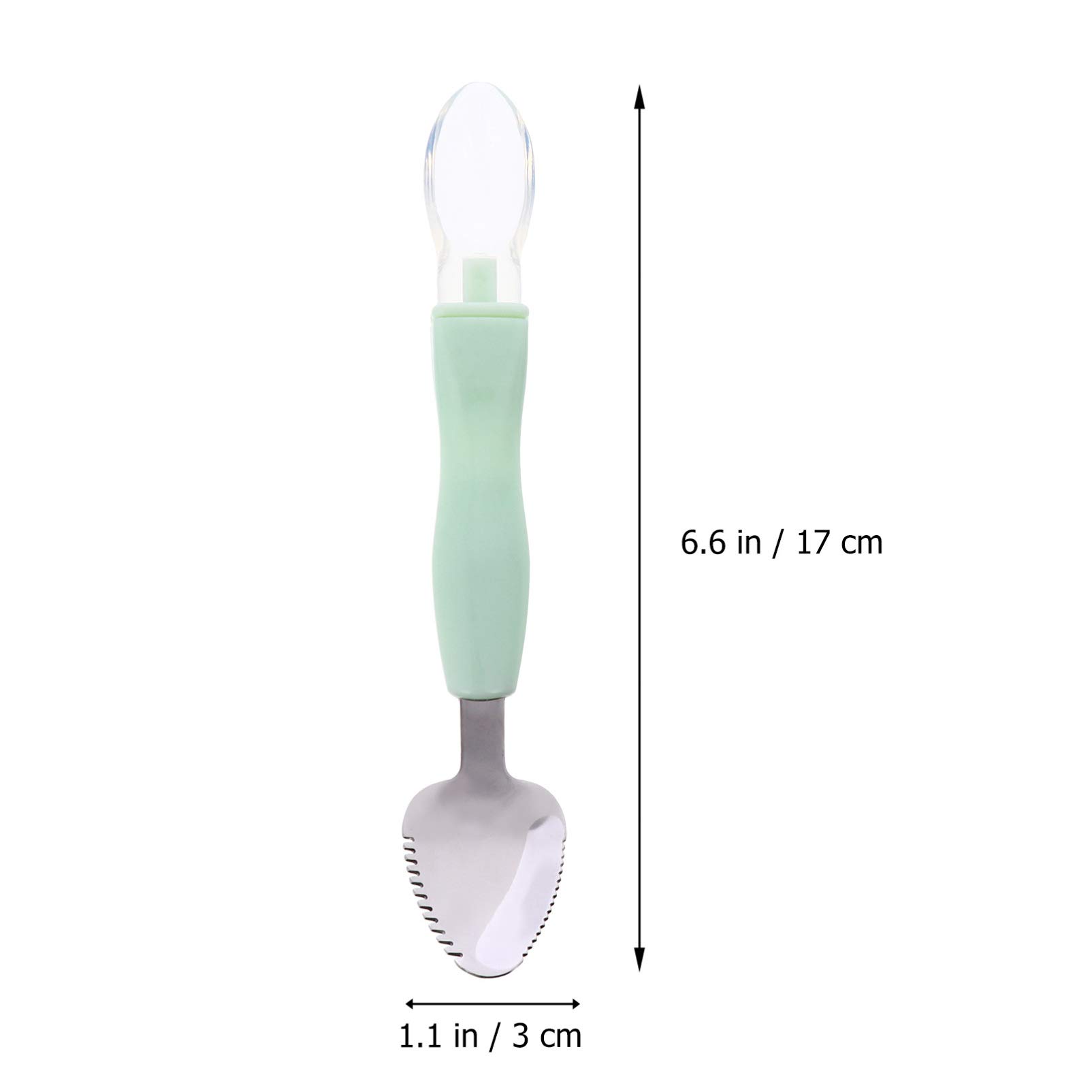 Kisangel 2-Pack Silicone Baby Feeding Spoons - Dual Head Food Scraper & Puree Spoon for Infants - BPA-Free Soft Weaning Utensils - Perfect for Mashed Fruits, Vegetables & Baby-Led Weaning (Green)