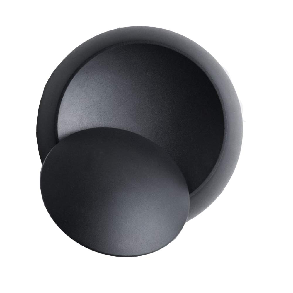 Modern Minimalist Round LED Rotating Wall Lamp - 3W Indoor Lighting for Living Room, Bedroom, Staircase & Corridor - Black/Neutral Light - Space-Saving Home Decor & Ambient Lighting Solution