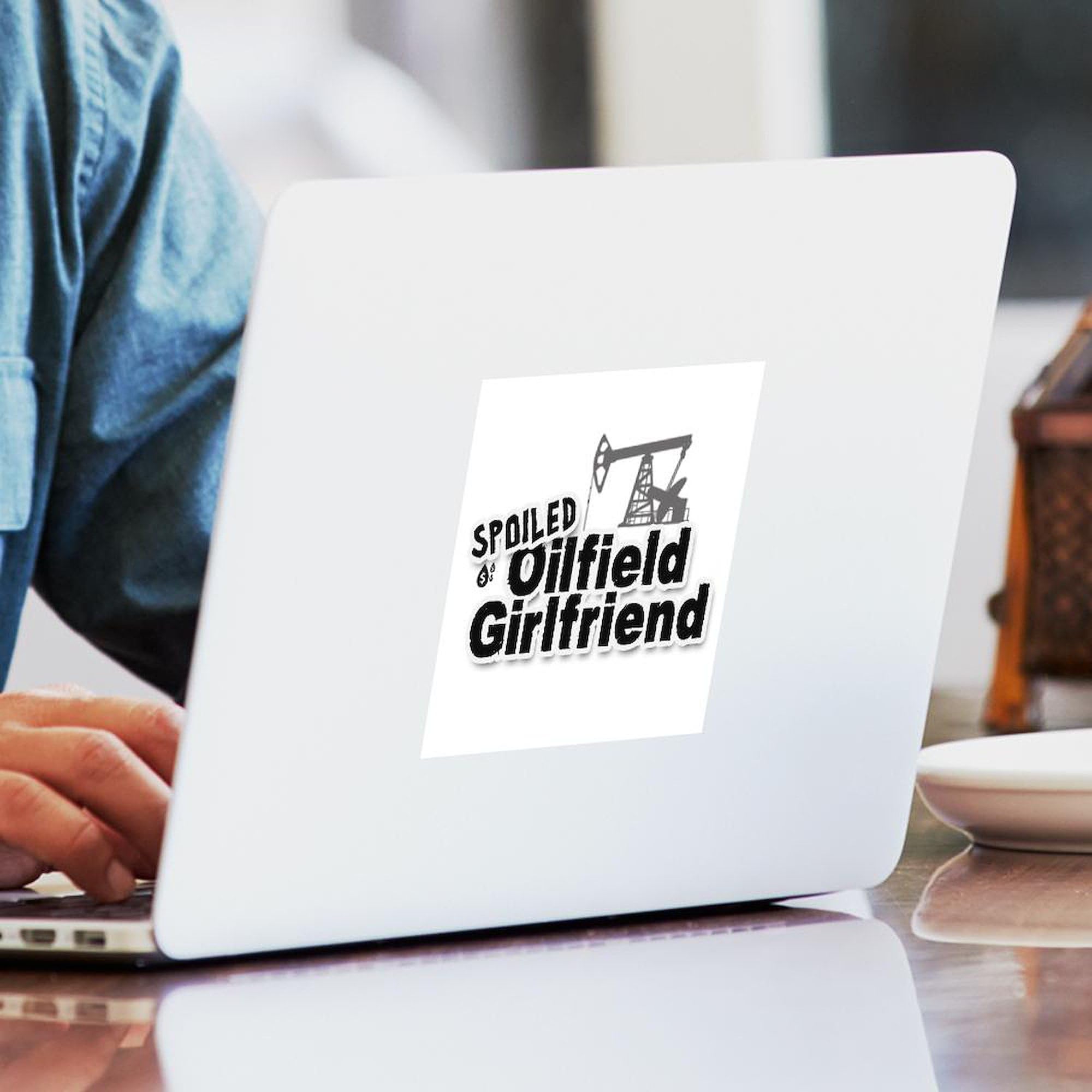 Spoiled Oilfield Girlfriend Funny Car Bumper Sticker - Durable Vinyl Decal for Trucks, Cars & Laptops - Perfect Gift for Oilfield Wives & Girlfriends