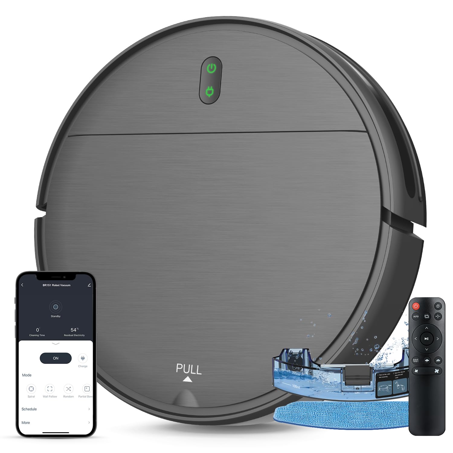MAMNV 2-in-1 Robot Vacuum and Mop Combo with WiFi/App Control - Smart Automatic Floor Cleaning Robot for Hardwood, Tile & Carpet - Perfect for Homes, Apartments & Pet Owners