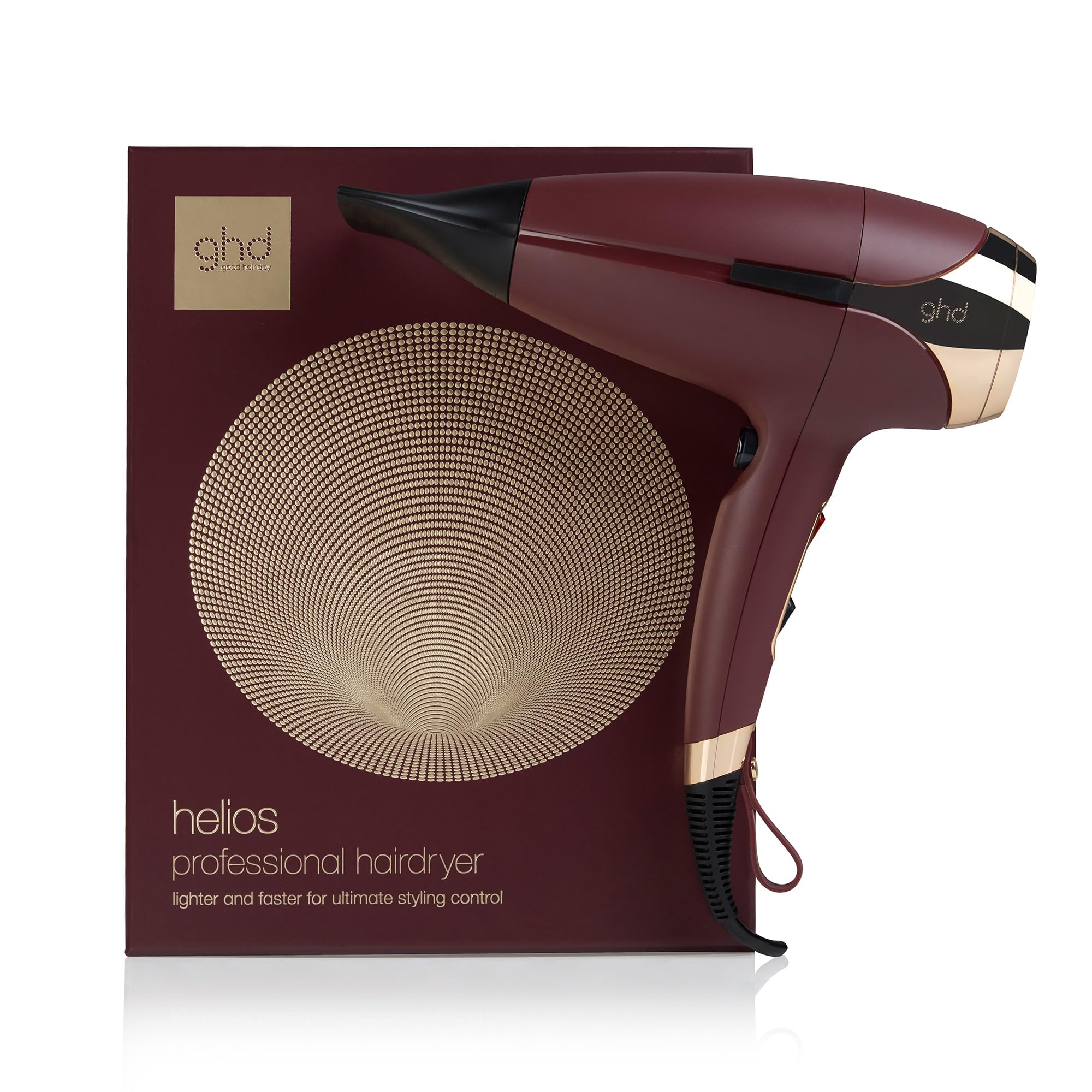 ghd Helios Essentials Duo - 1875W Professional Hair Dryer with Heat Protectant (Plum & 6.7oz Volumizing Foam) | Fast Drying for Salon-Quality Blowout at Home | Perfect for Styling, Volume & Damage Protection