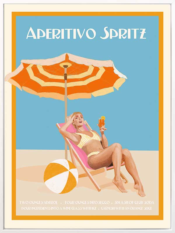 Aperitivo Spritz Canvas Art Print - Italian Cocktail Wall Decor for Home, Bar & Restaurant - Perfect for Kitchen, Dining Room & Lounge