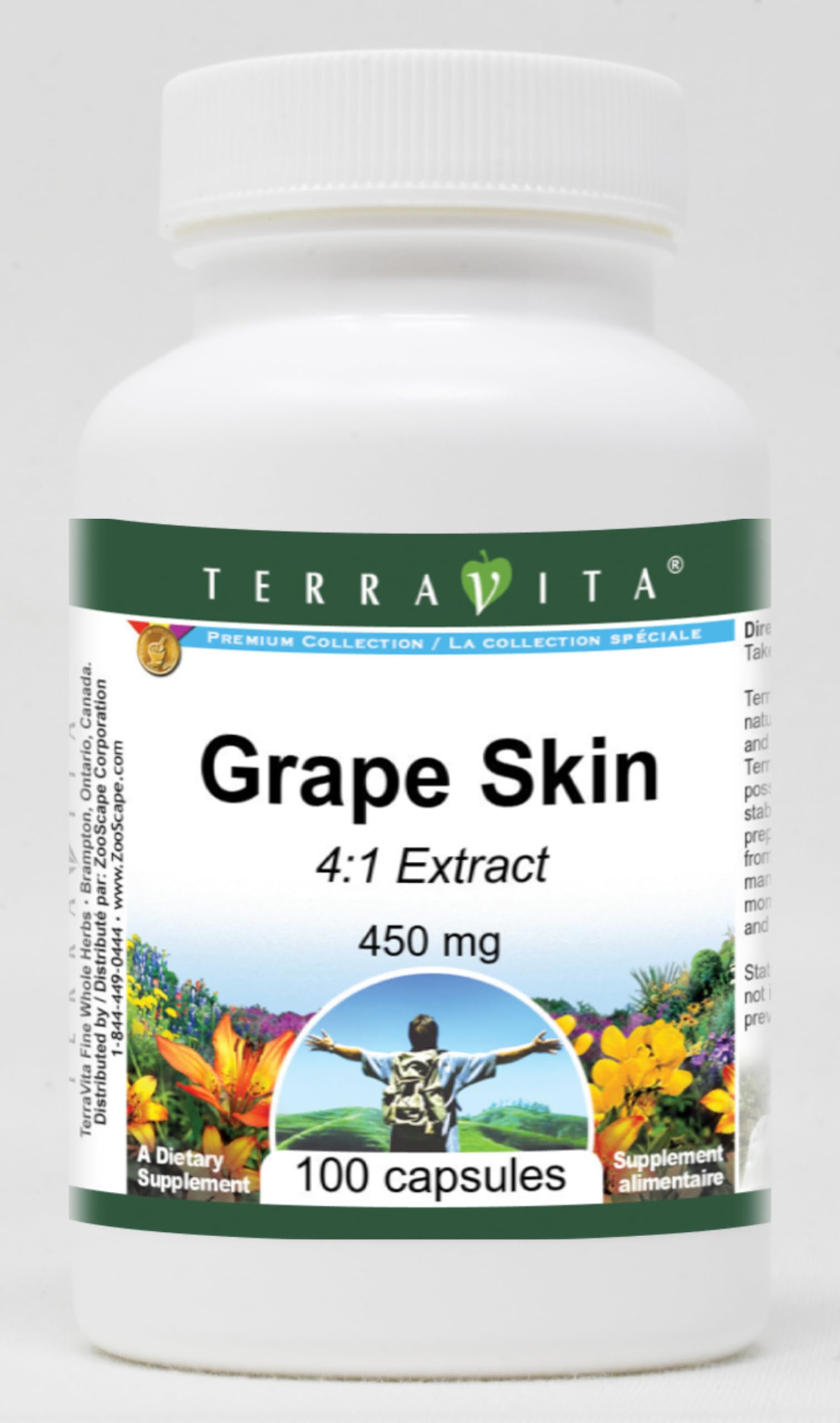 Grape Skin Extract 4:1 - 450mg per Capsule (100 Capsules, 3 Pack) | Antioxidant Supplement for Heart Health & Skin Care | Supports Cardiovascular Wellness & Anti-Aging