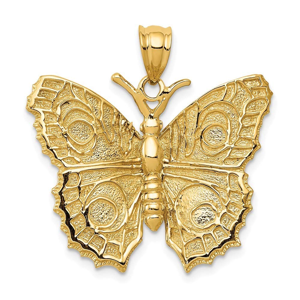 14K Yellow Gold Butterfly Charm Pendant Necklace - Roy Rose Jewelry for Women, Gift for Her, Birthday, Anniversary, Valentine's Day - Perfect for Everyday Wear & Special Occasions