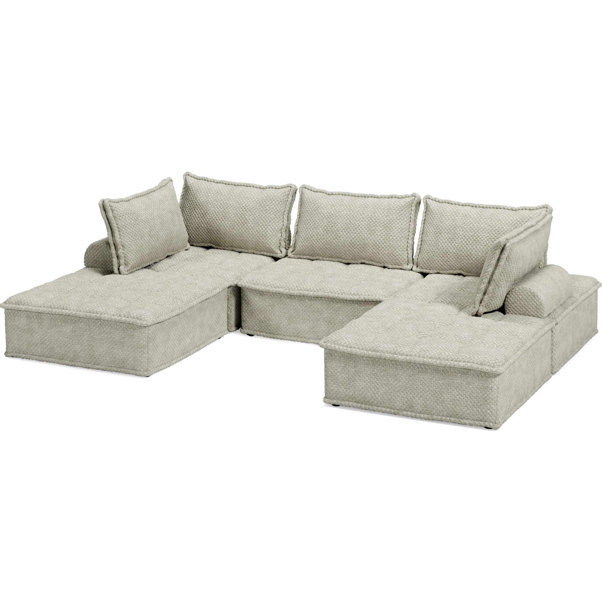 5-Piece Modular Sectional Sofa Set - Modern L-Shaped Couch with Reversible Chaise for Living Room, Family Room & Home Theater