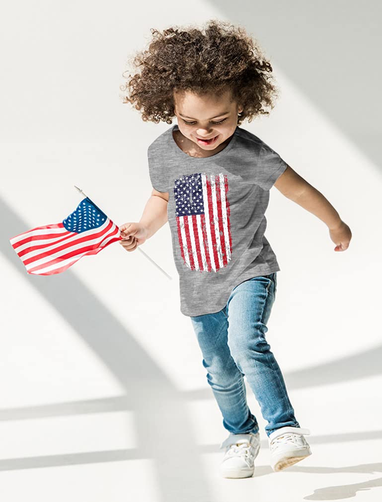 Patriotic USA Flag T-Shirt for Boys & Toddlers - Red White Blue American Memorial Day & 4th of July Shirt - Kids' Comfortable Cotton Tee for Summer BBQ, Parades & Independence Day Celebrations