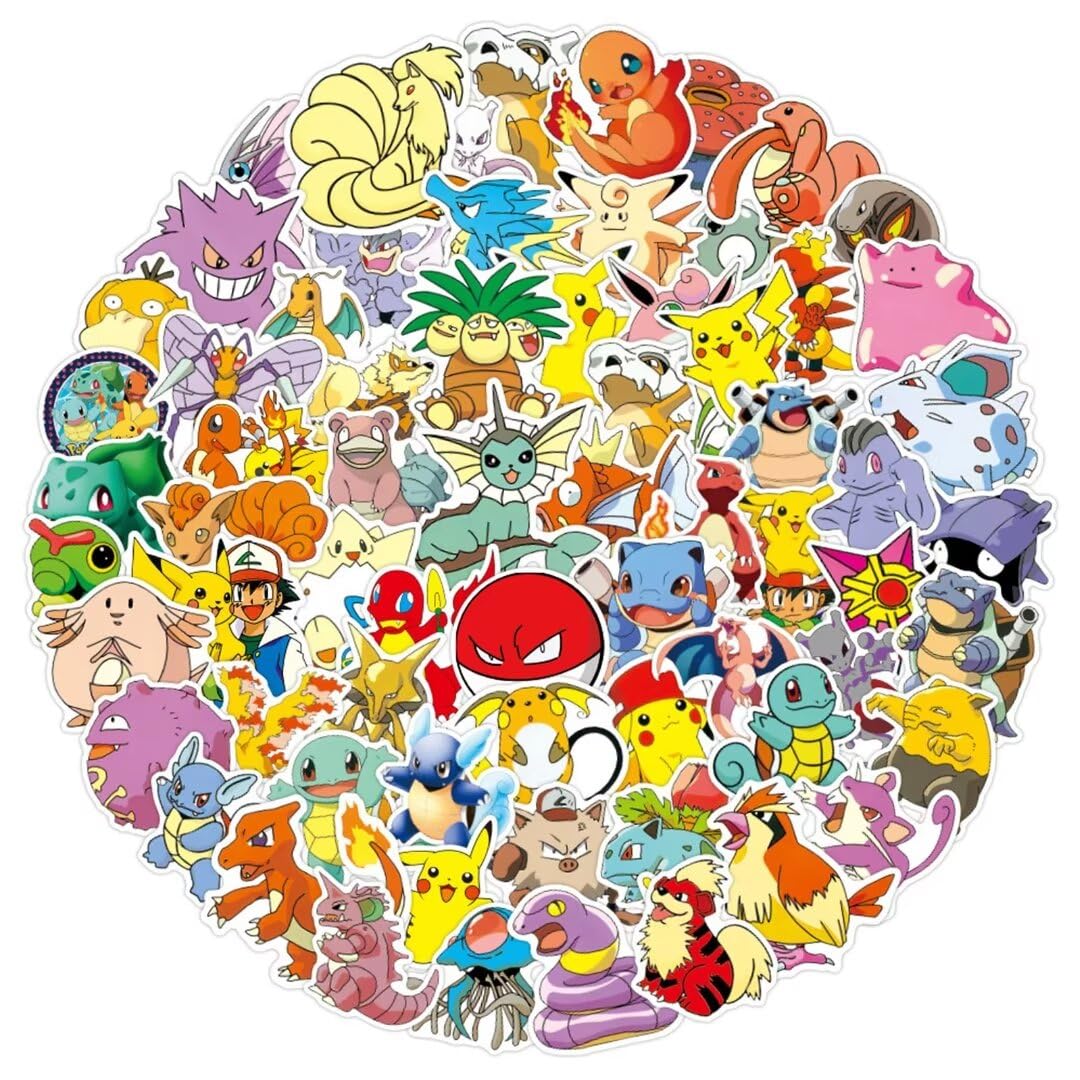 100 Pcs Waterproof Anime Stickers - Cute Cartoon Vinyl Decals for Laptop, Water Bottle, Phone, Skateboard - Reusable Stickers for Teens & Kids - Perfect for DIY Crafts, School Supplies & Room Decor