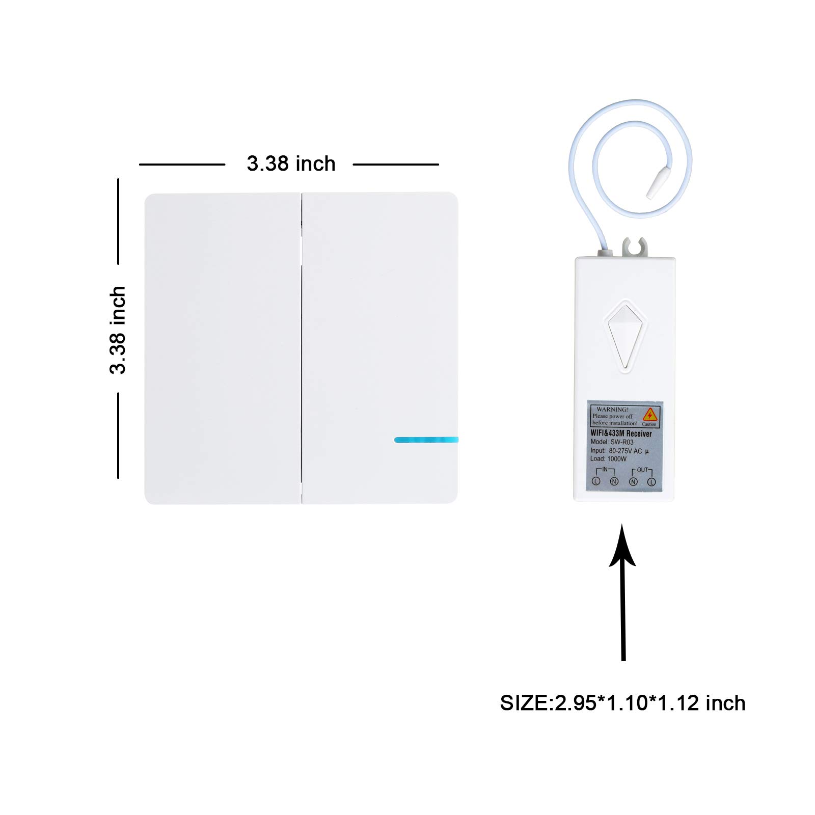 GREENCYCLE Smart WiFi Switch - Wireless Remote Control for Home Appliances, Works with Alexa & Google Assistant, DIY Smart Home via iPhone/Android App (2x 2-Way Switches + 4x WiFi Receivers) - Perfect for Lighting, Fans & Small Electronics