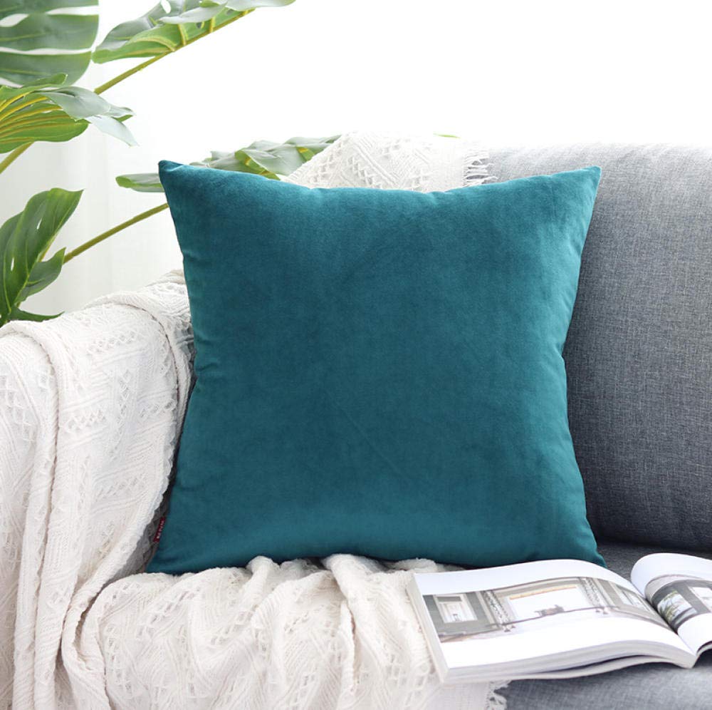 QWE Lumbar Support Pillow for Office Chair, Sofa & Bed - 45x45cm Solid Color Back Cushion with Removable Cover - Perfect for Home, Office & Car Comfort