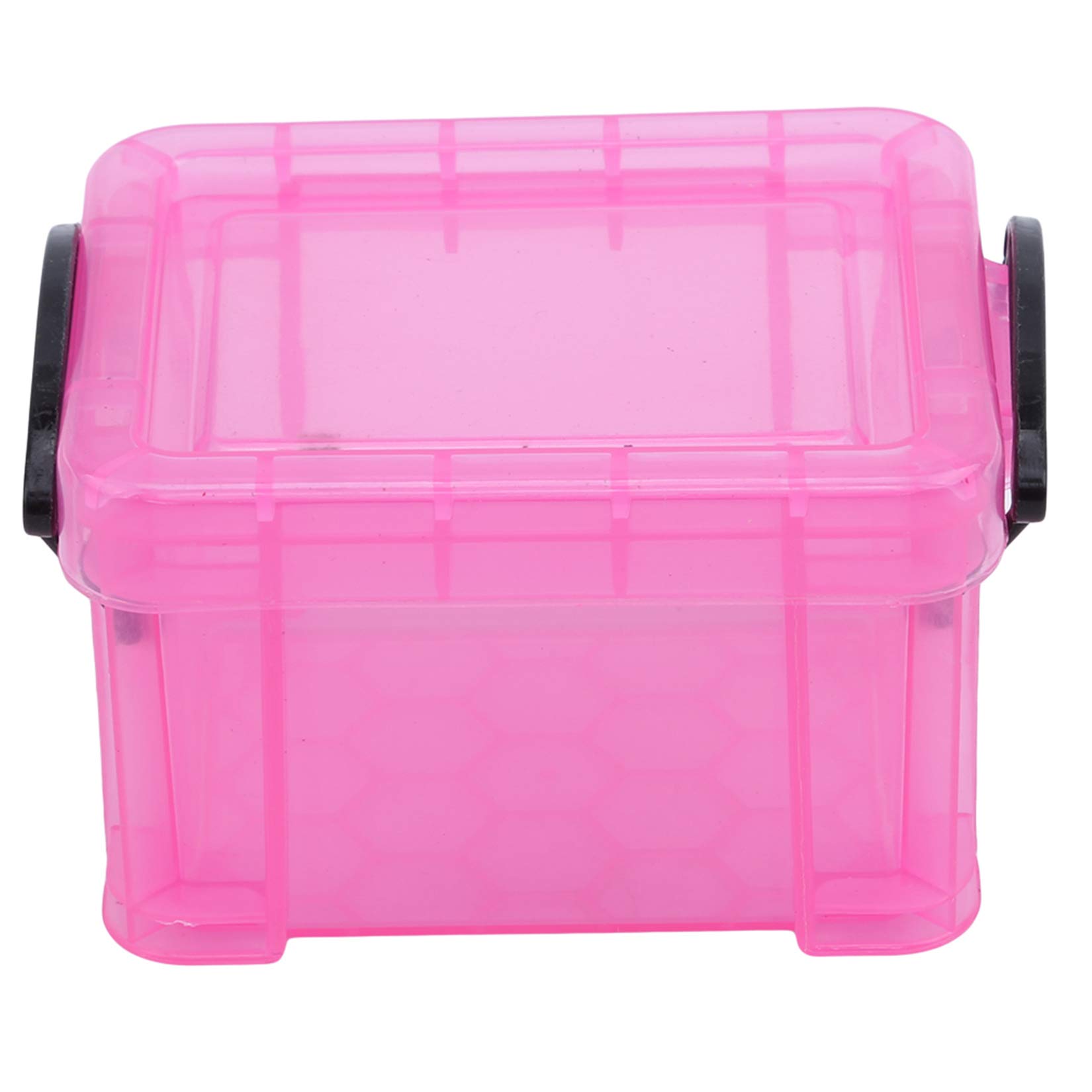 Mini Transparent Storage Box with Lock Lid - Cute Desktop Organizer for Office Supplies, Jewelry & Makeup | Portable Finishing Case Container | Perfect for Home, Office & Travel Organization