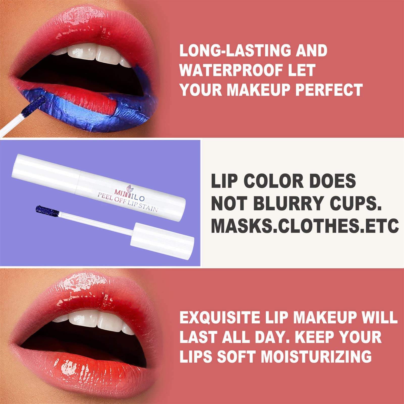 Long-Lasting Matte Lip Stain - Transfer Proof Peel Off Lipstick, Romantic Lip Tint & Lip Gloss, 10ml | Perfect for Date Night, Parties & Everyday Wear
