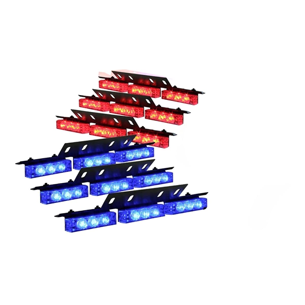 54 LED Emergency Strobe Lights - Red & Blue for Vehicle Grille & Deck - Perfect for Police, Security & Emergency Vehicles
