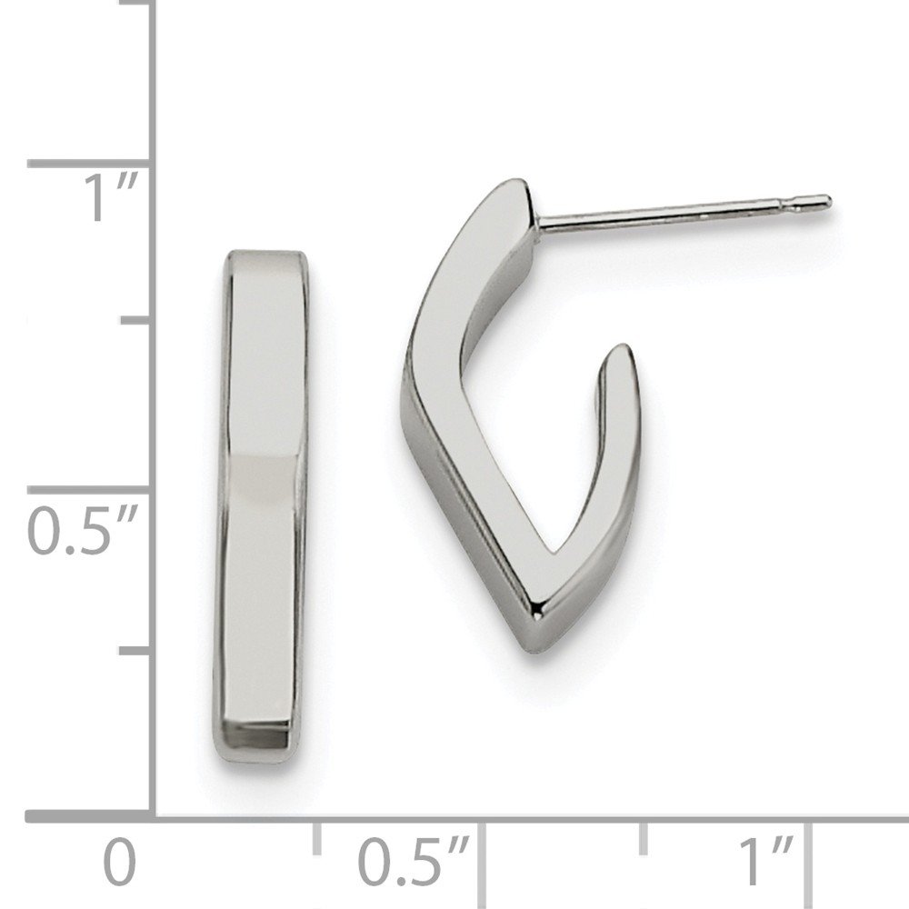 Polished Stainless Steel J Post Earrings for Women - Hypoallergenic, Durable & Stylish - Perfect for Everyday Wear, Parties & Gifts