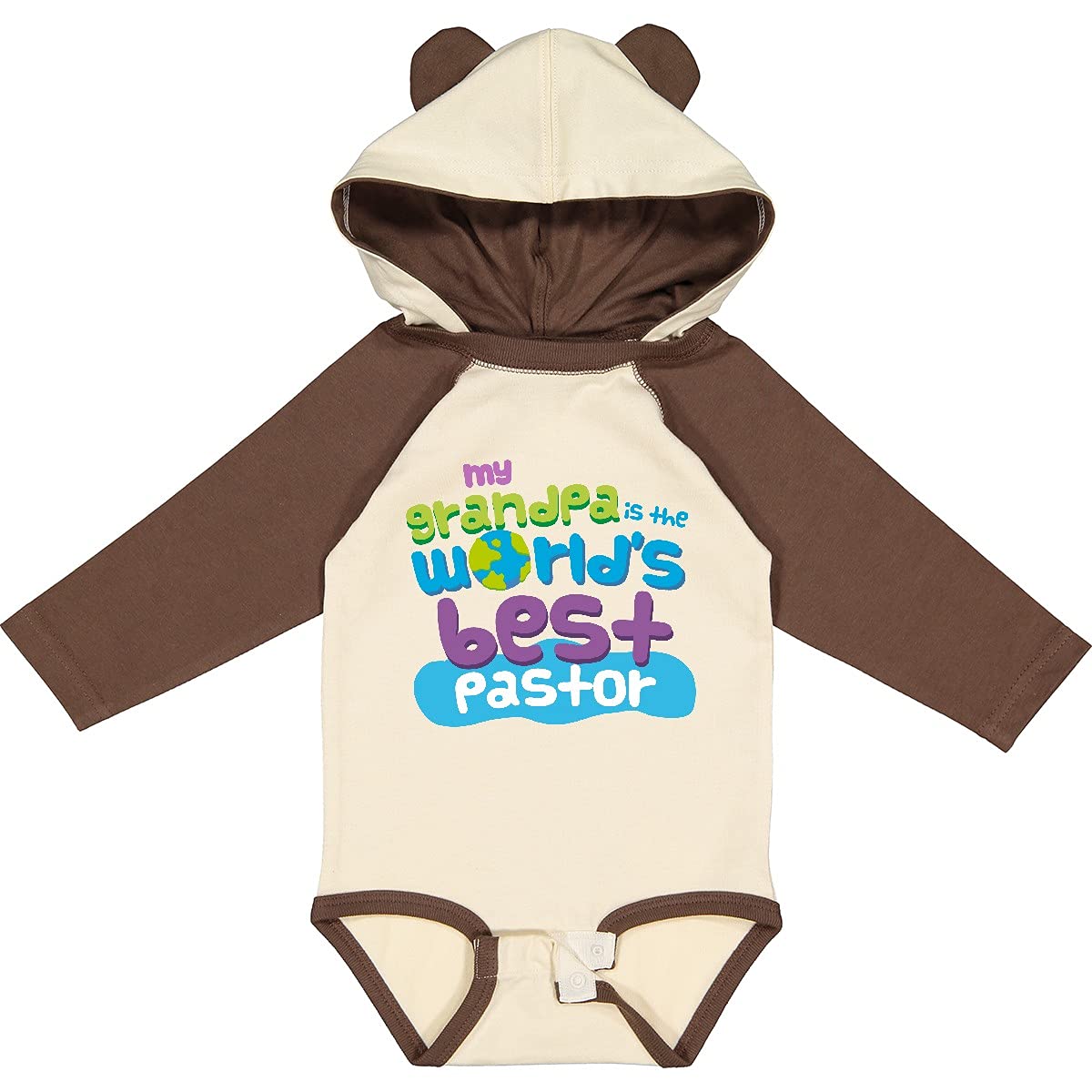 Inktastic 'World's Best Pastor' Long Sleeve Baby Bodysuit - Perfect for Church, Baptism & Family Gatherings