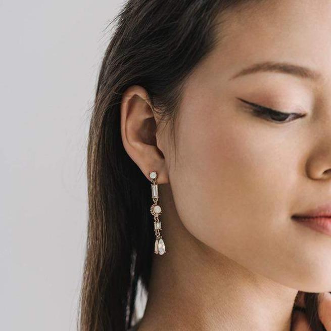 Lova Drop Earrings for Women - Elegant Dangle Earrings with Crystal Stones - Perfect for Weddings, Parties & Everyday Wear
