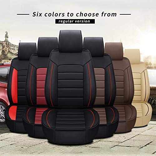 Premium 3D Surround Luxury PU Leather Car Seat Covers Full Set - 7-Seat Universal Fit for Most Cars, Trucks & SUVs | Airbag Compatible | Front & Rear Cushion Protection | Perfect for Family Road Trips, Commuting & Long Drives