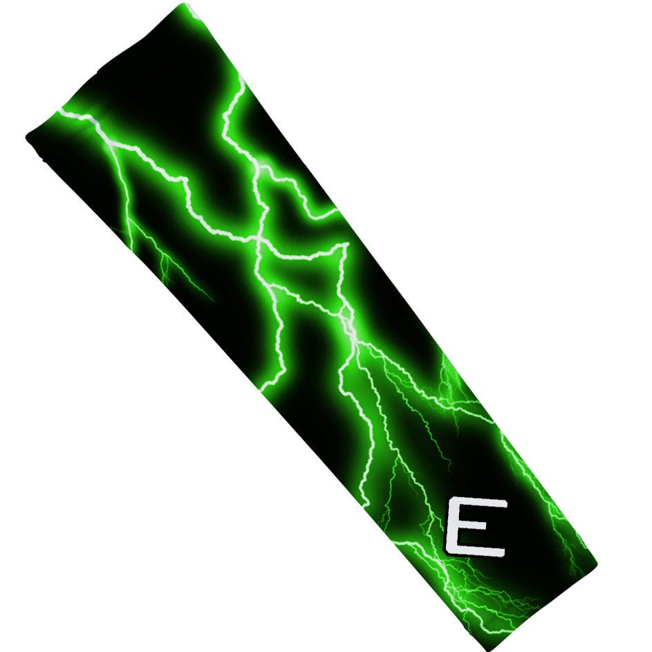 Green Lightning Arm Sleeve - UV Protection & Compression Sports Sleeves for Running, Basketball, Cycling & Outdoor Activities