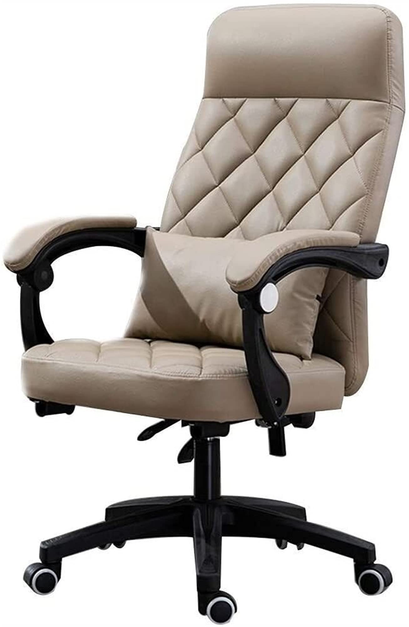 Ergonomic High Back PU Leather Gaming Chair - Reclining Racing Office Desk Chair with Lumbar Support (Khaki) | Perfect for Gaming, Working & Home Office Use