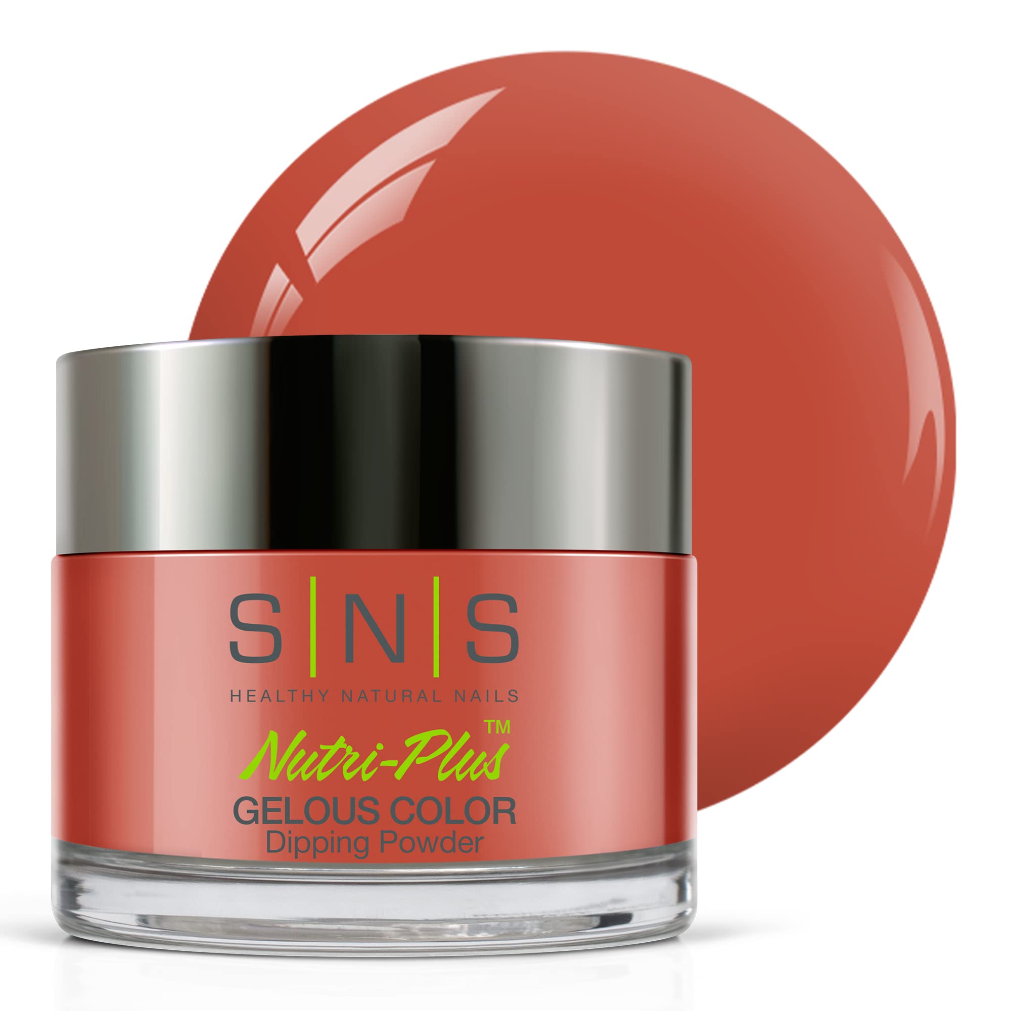 SNS Nail Dip Powder - Hibiscus Orange Coral Gelous Dipping Powder for Long-Lasting Acrylic Nails | 14 Days Wear | Odor-Free, No UV Lamp Needed | 1oz | Perfect for Home Manicures, Salon Nail Art & DIY Nail Designs