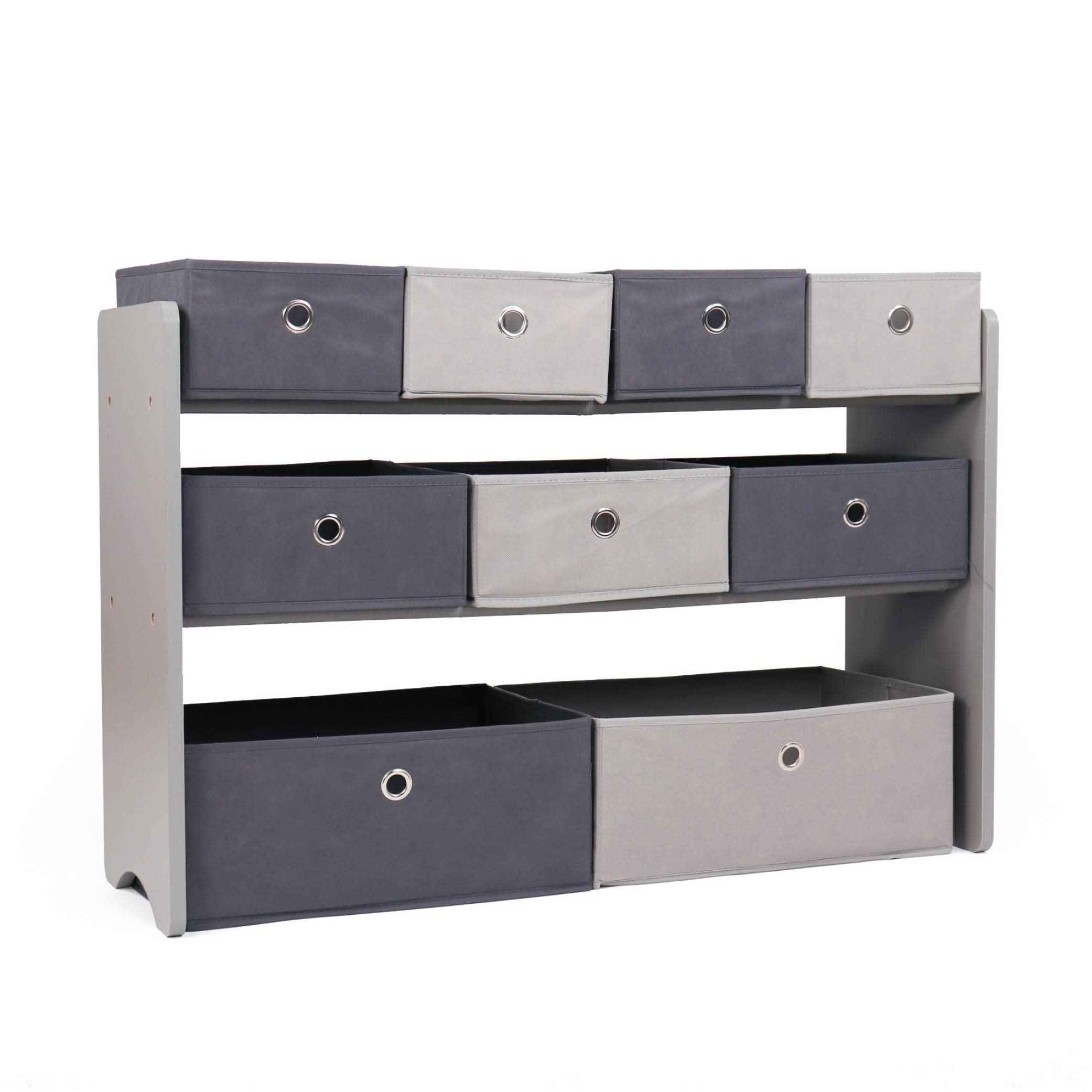 Humble Crew 9-Bin Toy Storage Organizer with Removable Fabric Bins - Light Grey Playroom Organizer for Toddlers & Kids - Nursery, Bedroom & Playroom Organization Solution - Perfect for Storing Toys, Books & Kids' Essentials