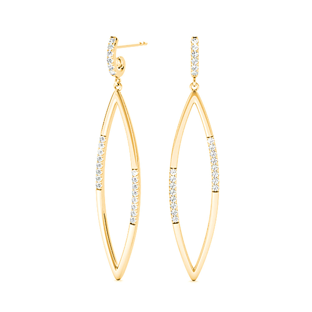 0.40 Carat Diamond Teardrop Earrings - Elegant Cocktail Party Dangle Earrings for Women - Perfect for Weddings, Evening Events & Special Occasions