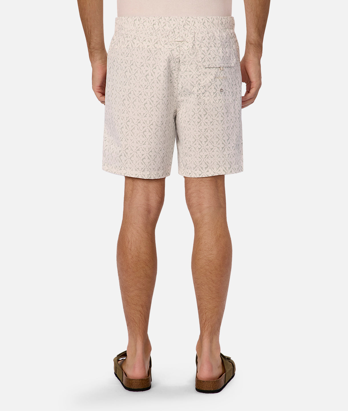Avila Swim Shorts for Men - Quick-Dry White & Sage Swim Trunks - Perfect for Beach, Pool, and Summer Vacations