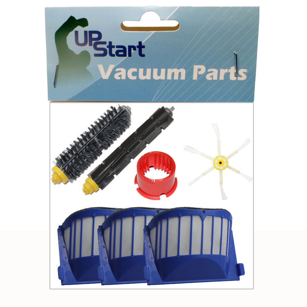 Upstart Replacement Battery Kit for iRobot Roomba 595 Pet Series - Includes 3 AeroVac Filters, 1 Bristle Brush, 1 Flexible Beater Brush, 1 Side Brush & Cleaning Tool - Perfect for Pet Hair Cleaning & Home Maintenance