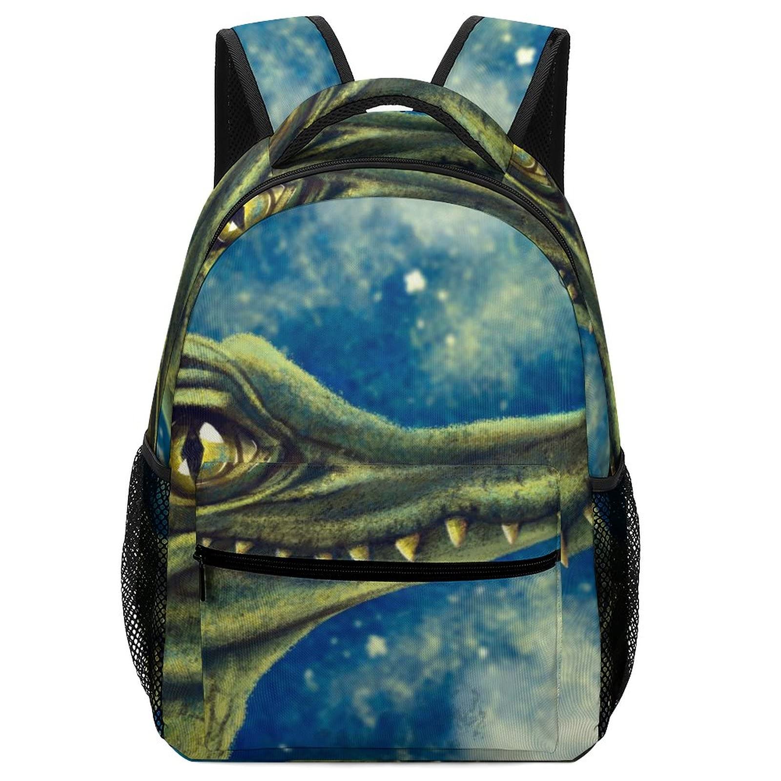 Stylish Unisex Crocodile & Butterfly Print Casual Backpack - Waterproof Laptop Daypack for Work, Travel, School & Shopping | Durable Lightweight College Backpack for Men & Women | Perfect for Commuting, Outdoor Adventures & Daily Use