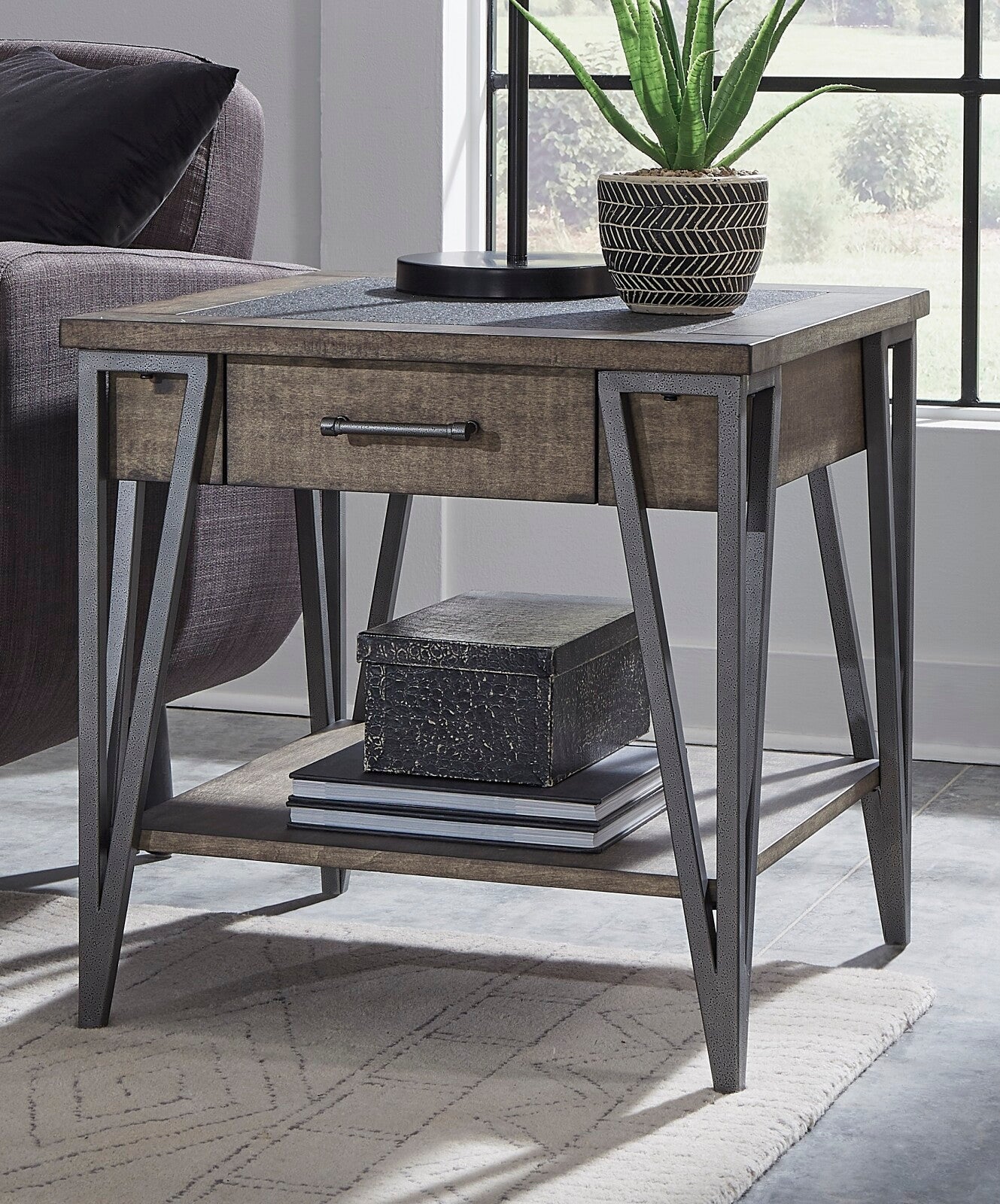 Industrial Style 3-Piece Coffee Table and End Table Set - Modern Living Room Furniture for Home & Office Decor