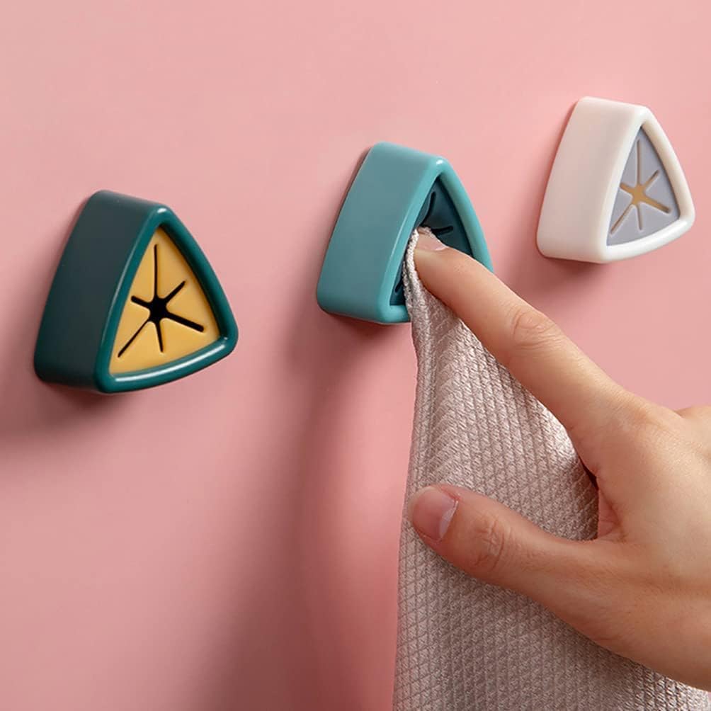 RAIYARAJ Plastic Kitchen Towel Holder - Wall Mounted No Drill Hooks for Dish Racks & Rag Storage - Perfect for Organizing Kitchen Towels, Sponges & Cleaning Cloths