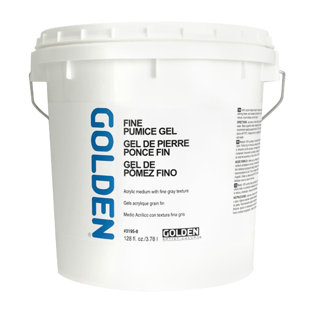GOLDEN Professional Acrylic Gel Medium - 128 fl. oz Fine Pumice Gel for Nail Art & Acrylic Extensions - Transparent Texture Enhancer for Salon & DIY Manicures
