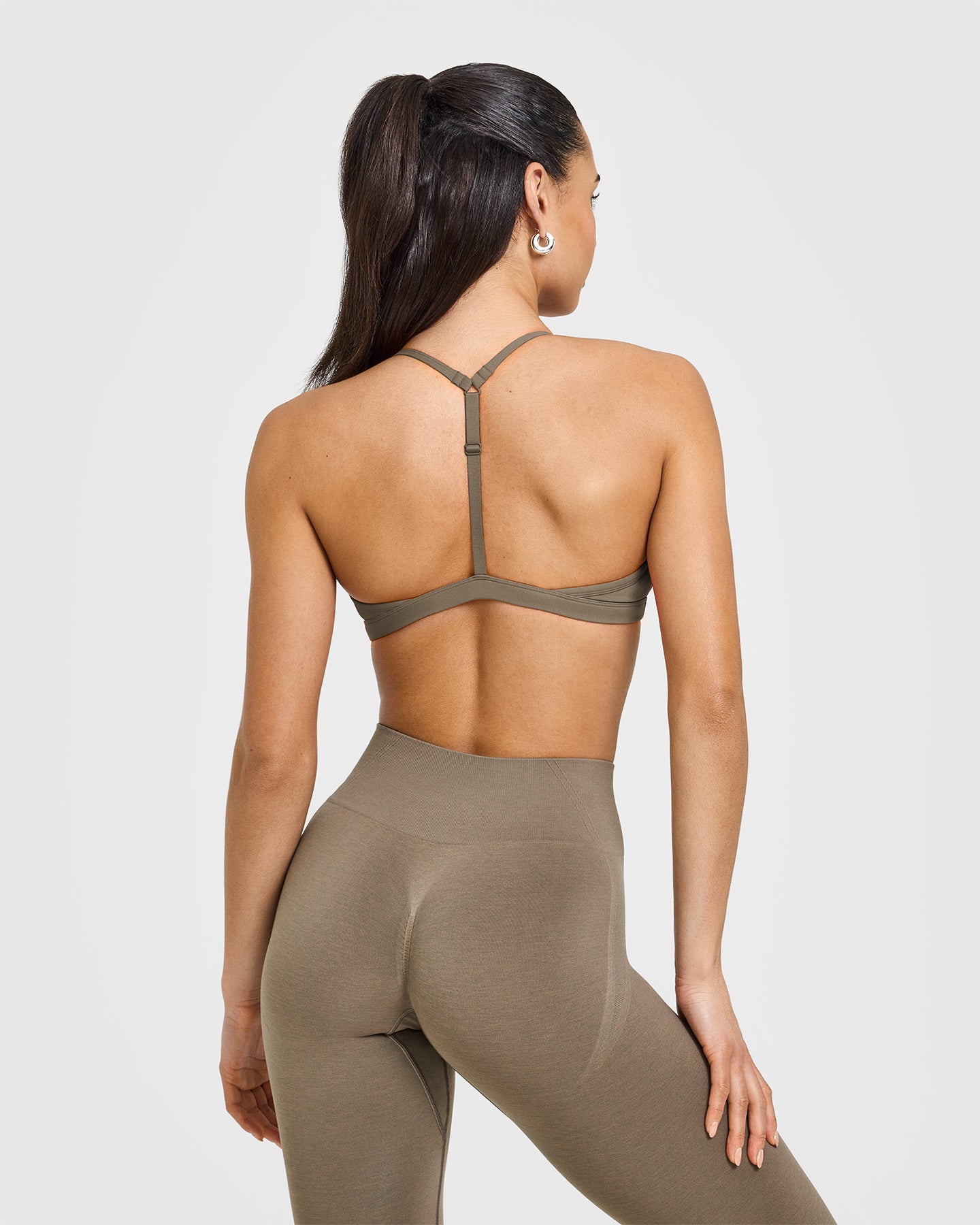 EasyLift™ Ultra Minimal V Neck Bralette for Women - Comfortable Seamless Wireless Bralette in Moss Brown | Perfect for Yoga, Lounge & Everyday Wear