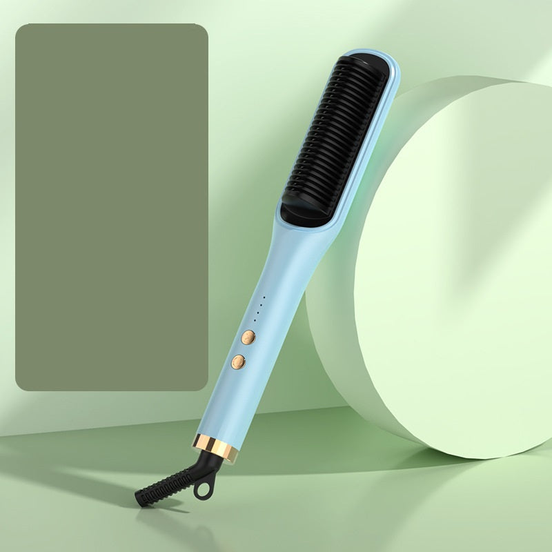 Anion Hair Straightener Brush - Electric Hair Curler & Straightening Comb for Smooth, Frizz-Free Styling - Perfect for Home Use, Travel & Salon-Quality Results