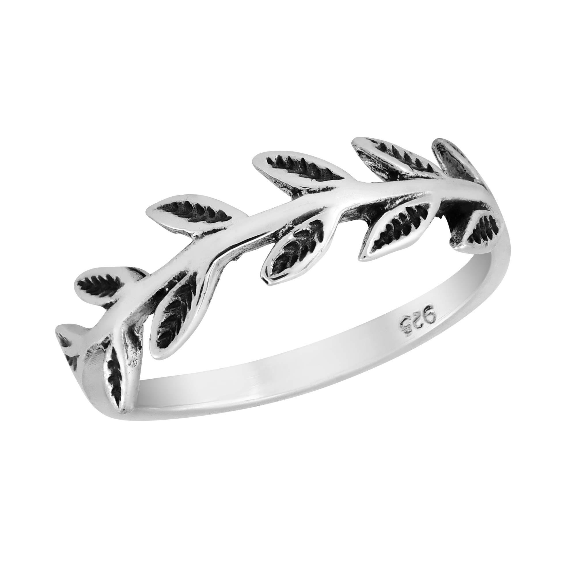 AeraVida Peace and Beauty Olive Branch .925 Sterling Silver Band Ring for Women - Minimalist Wedding Ring, Comfort Fit Jewelry Gift for Daughter, Wife, Girlfriend - Size 7-9 | Perfect for Everyday Wear, Anniversary, Birthday and Special Occasions