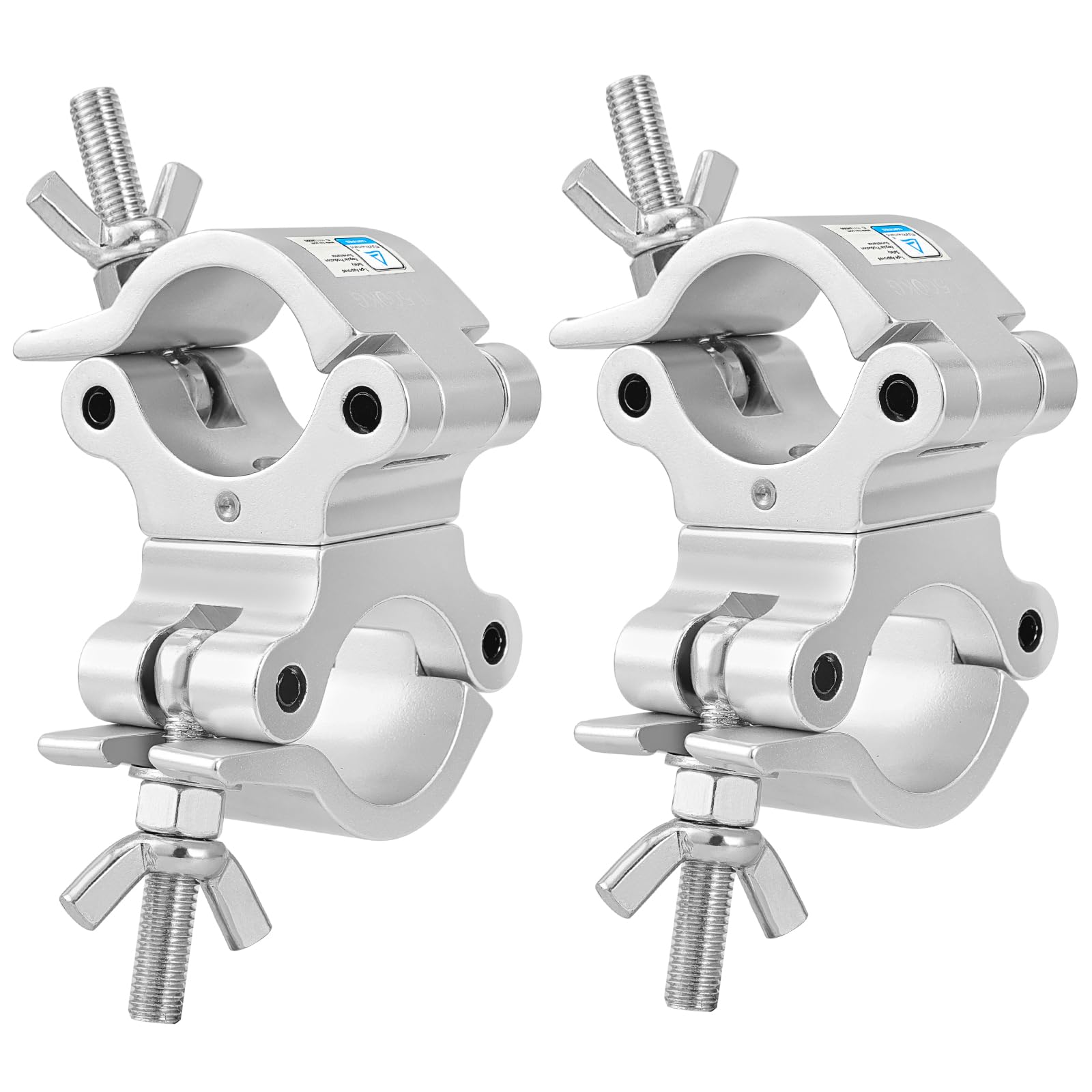 2 Pack Heavy Duty 1100lb Swivel Coupler Truss Clamps - 2 Inch Pro-Swivel TUV Certified for Pipe/Truss OD 48-52mm - Dual Head 360° Rotation Lighting Clamps for Stage, Theater, and Event Rigging