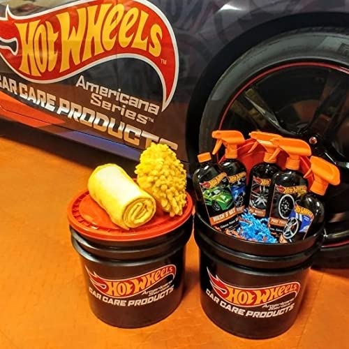 Hot Wheels Car Care Collectors Bucket Wash Kit - Premium Car Cleaning Set for Die-Cast Models & Toy Cars - Perfect for Collectors, Kids, and Display Cleaning