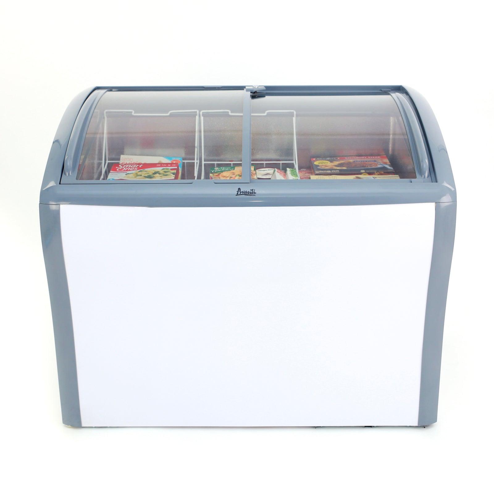 Avanti 9.5 Cu. Ft. Commercial Glass Top Freezer Refrigerator - White, Energy Efficient, NSF Certified for Restaurants, Cafes & Food Service Businesses