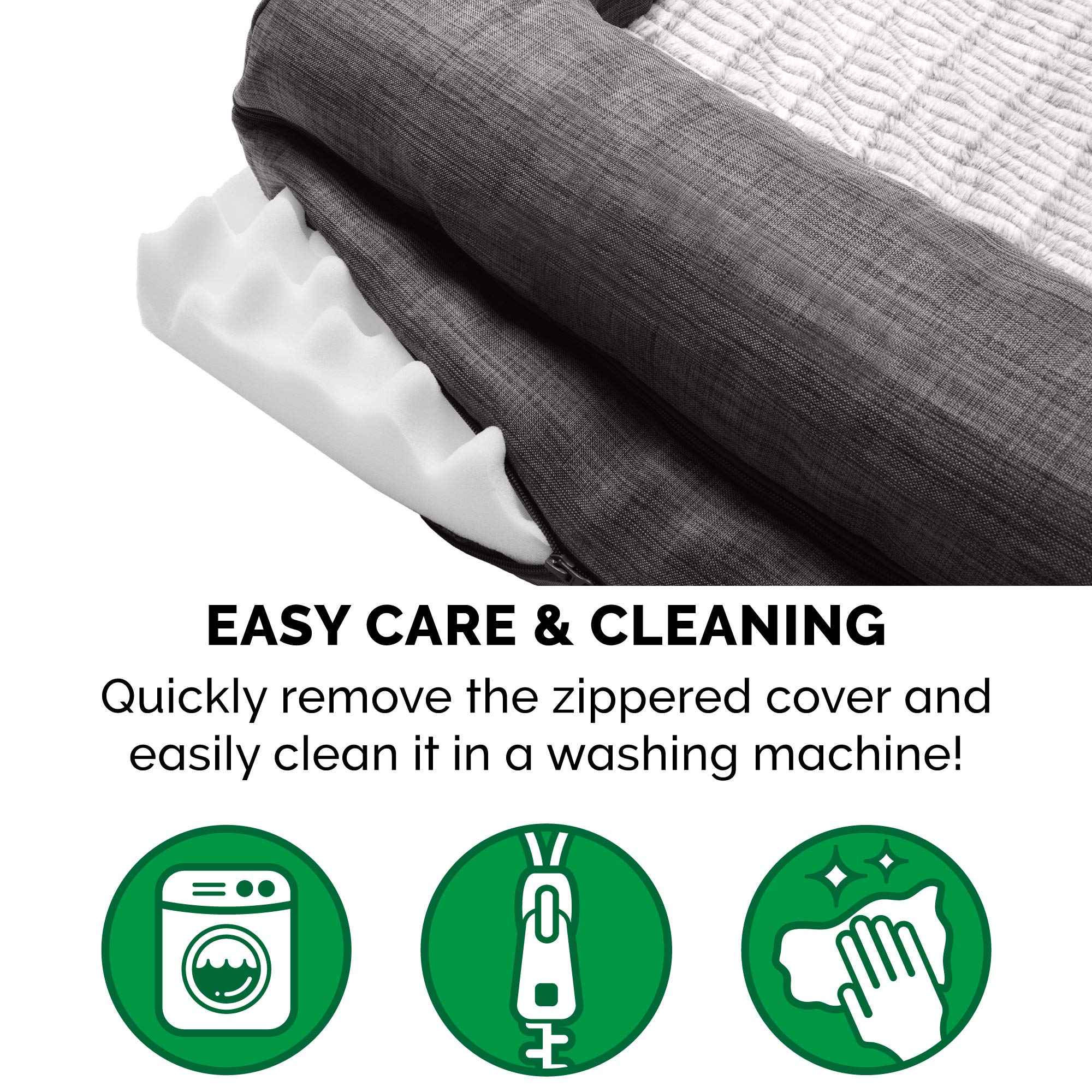 **Furhaven Orthopedic Dog Bed for Large & Medium Dogs - Removable Bolsters & Washable Cover - Supports Up to 55 lbs - Plush Faux Fur & Durable Linen Sofa Style - Charcoal (Large) - Perfect for Living Room, Bedroom, or Pet-Friendly Spaces**