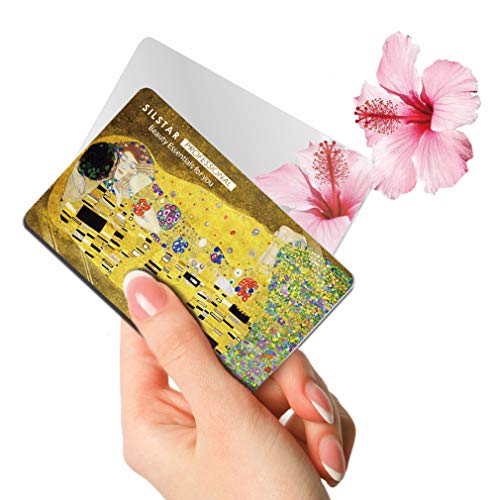 SILSTAR PROFESSIONAL Unbreakable Acrylic Compact Mirror - Portable Travel Makeup Mirror for Purse, Wallet & Vanity - Handheld Pocket Mirror with Klimt's The Kiss Design - Perfect for On-the-Go Touchups & Home Makeup Application