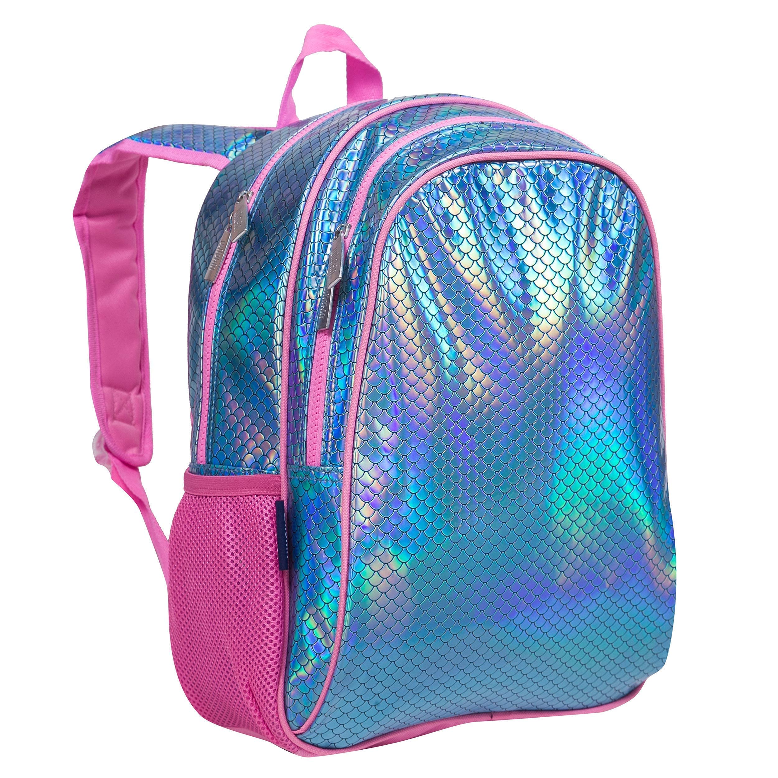 Wildkin 15 Inch Kids Backpack Set with Matching Lunch Box - Mermaid Scales Design | Durable School Backpack for Girls & Boys | Perfect for School, Travel & Daycare