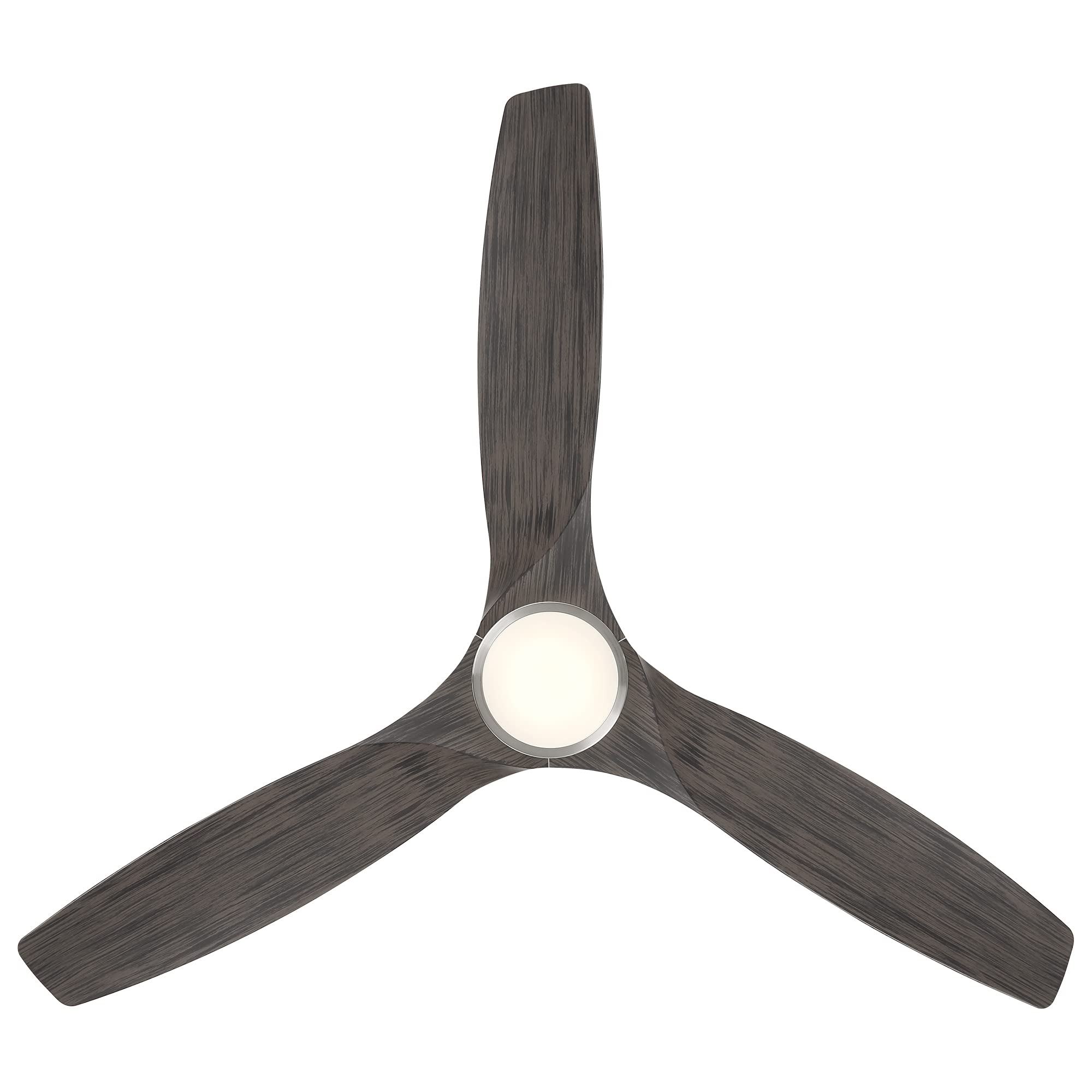Skylark Smart 54in 3-Blade Flush Mount Ceiling Fan with Adjustable CCT LED Light Kit & Remote Control, Brushed Nickel/Ebony, Works with Alexa, iOS, Android App - Perfect for Living Rooms, Bedrooms, and Outdoor Spaces