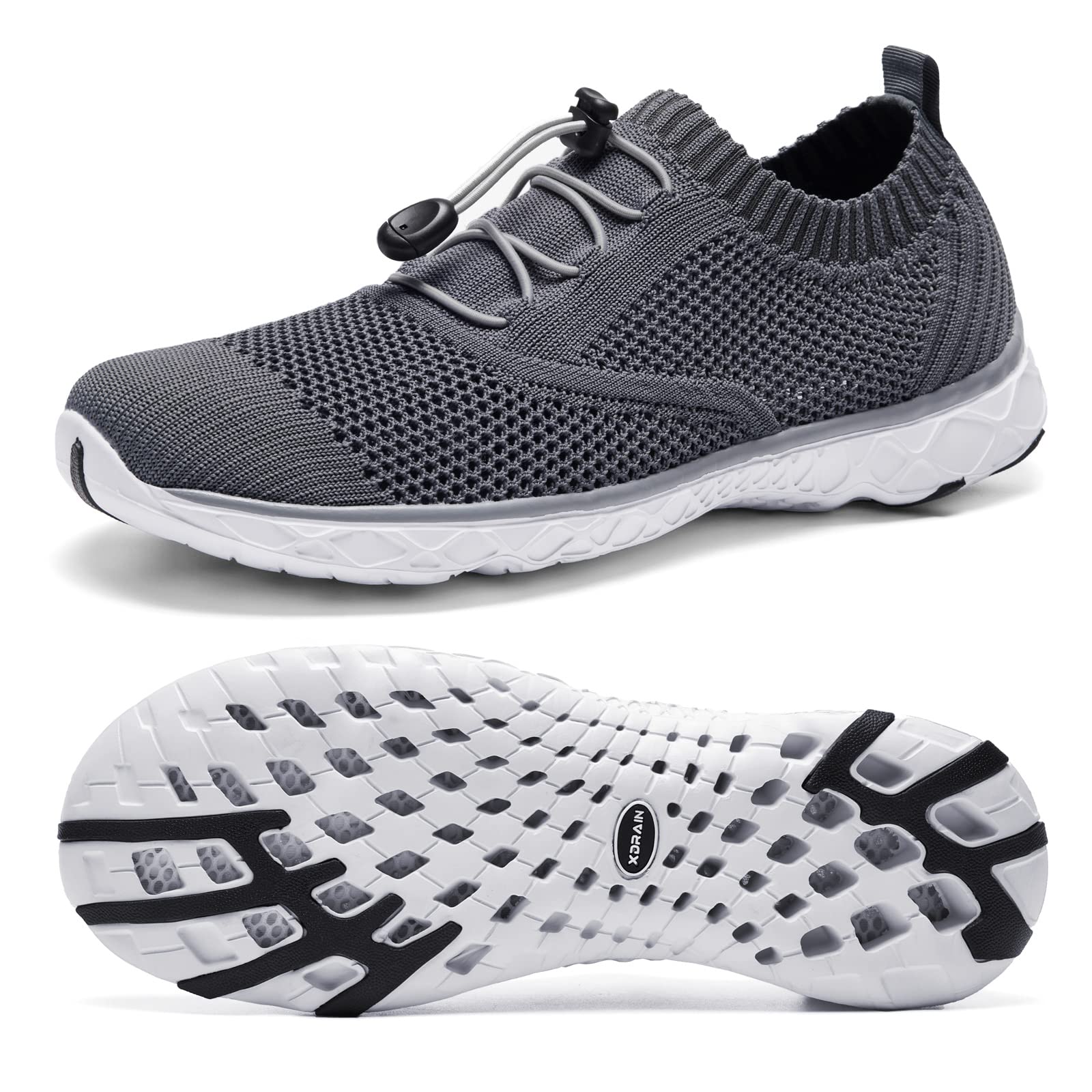 Aleader Men's Quick-Dry Mesh Slip-On Water Shoes for Swimming, Beach, Boating & Outdoor Activities