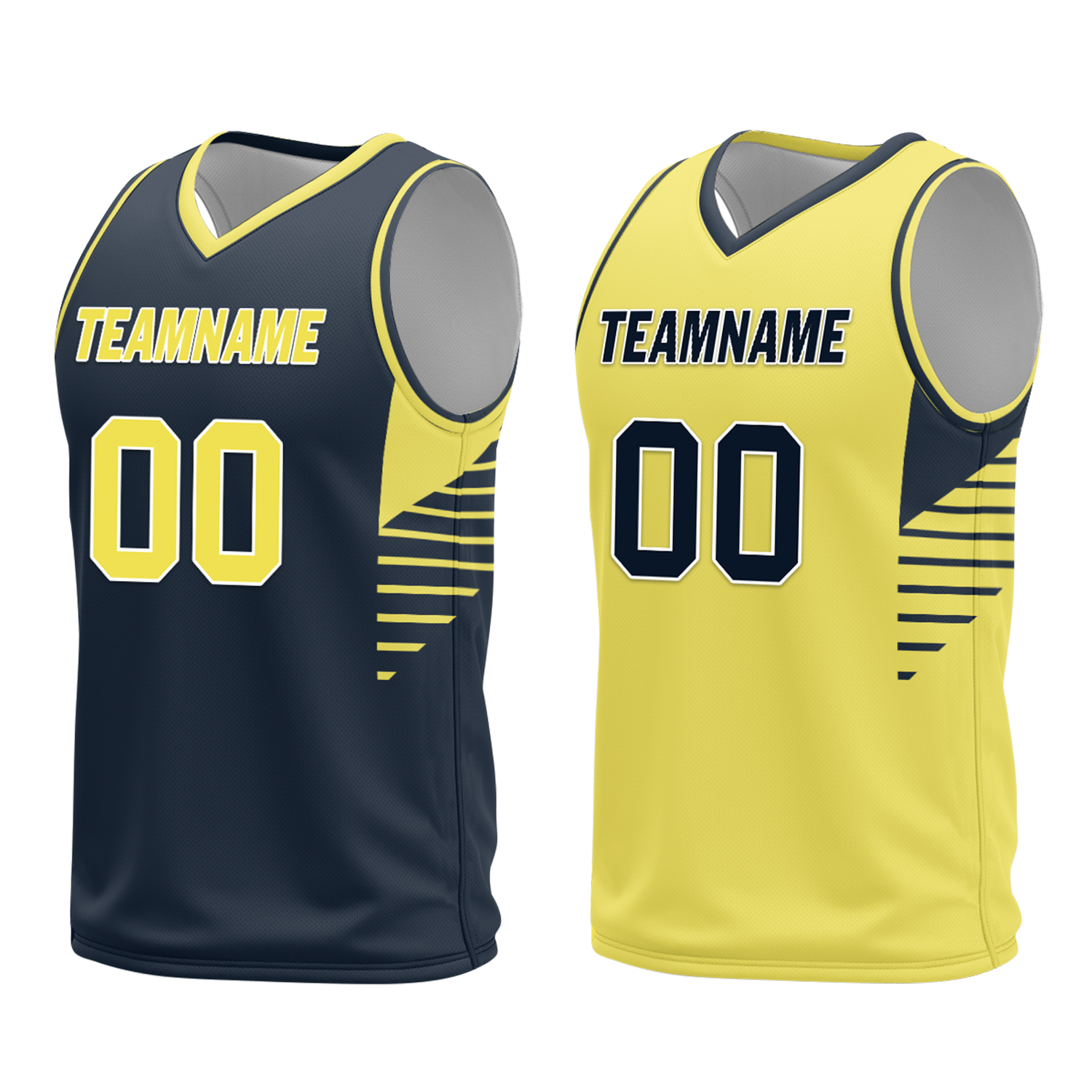 Custom Blue & Yellow Reversible Basketball Jersey - Personalized Classic Style Uniform for Men & Women | Perfect for Team Games, Tournaments & Fan Gear